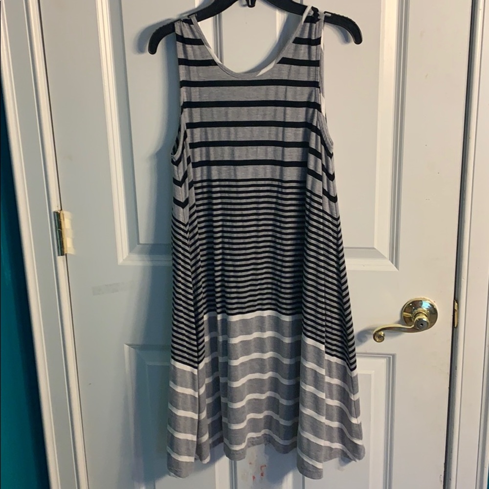 Black and white striped sundress